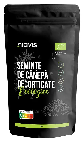 Semințe de cânepă decorticate bio 200 g – Niavis - Gust de nucă