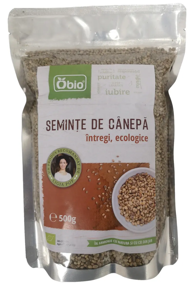 SEMINTE DE CANEPA INTREGI RAW BIO 500G