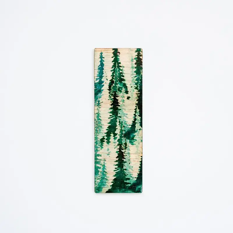 Semn de carte din lemn fara text "Green cliff"