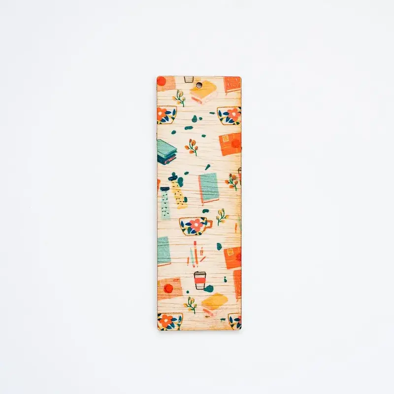 Semn de carte din lemnf ara text "Booklovers Peach"