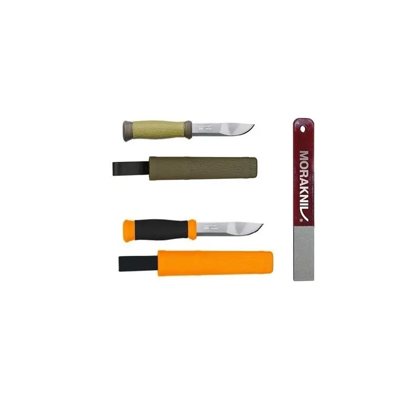 Set 2 cutite camping si bushcraft, diamant de ascutit, MORAKNIV ( CBS 115 )