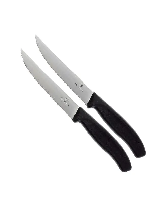 Set 2 cutite pentru friptura, lama zimtata, 12 cm, VICTORINOX (6.7933.B)