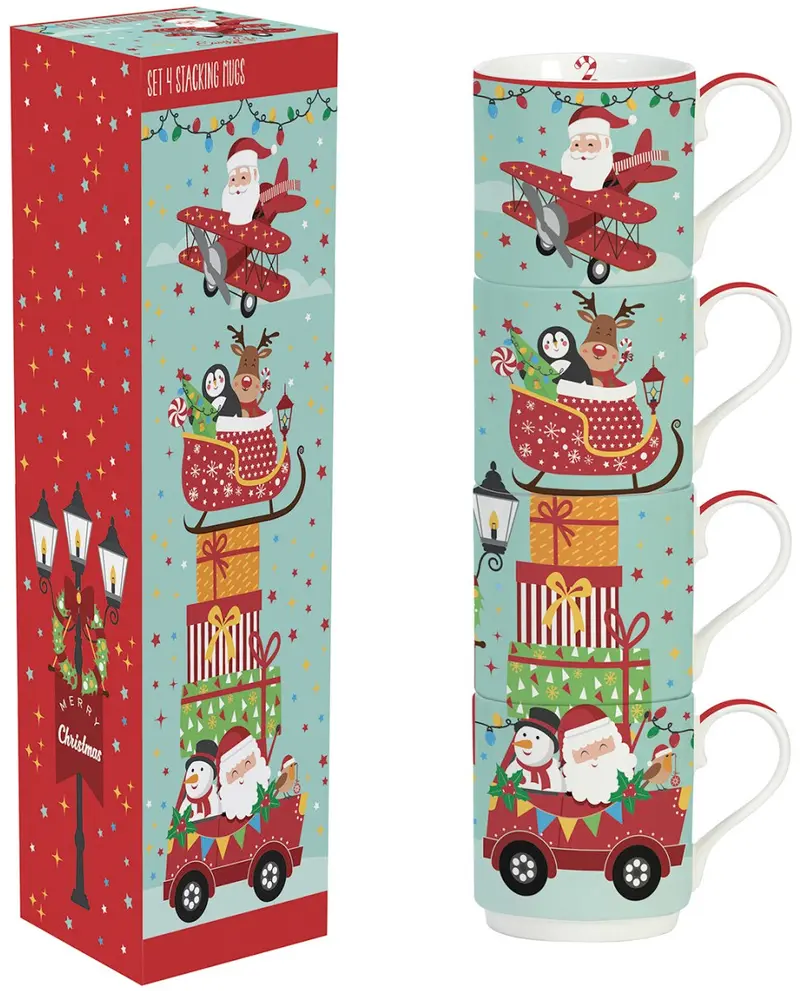 Set 4 cani de portelan 0,275l Santa`s Friends, Pronat