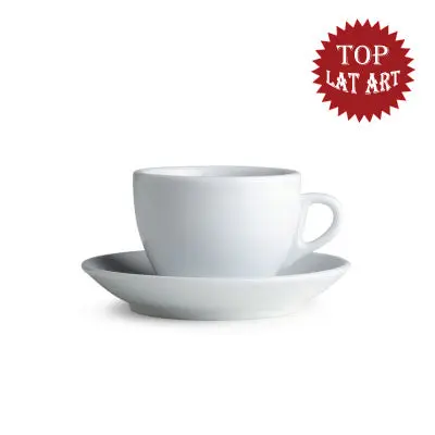 Set 6 cesti cu farfurioara portelan Cappuccino gama Palermo - 200 cc