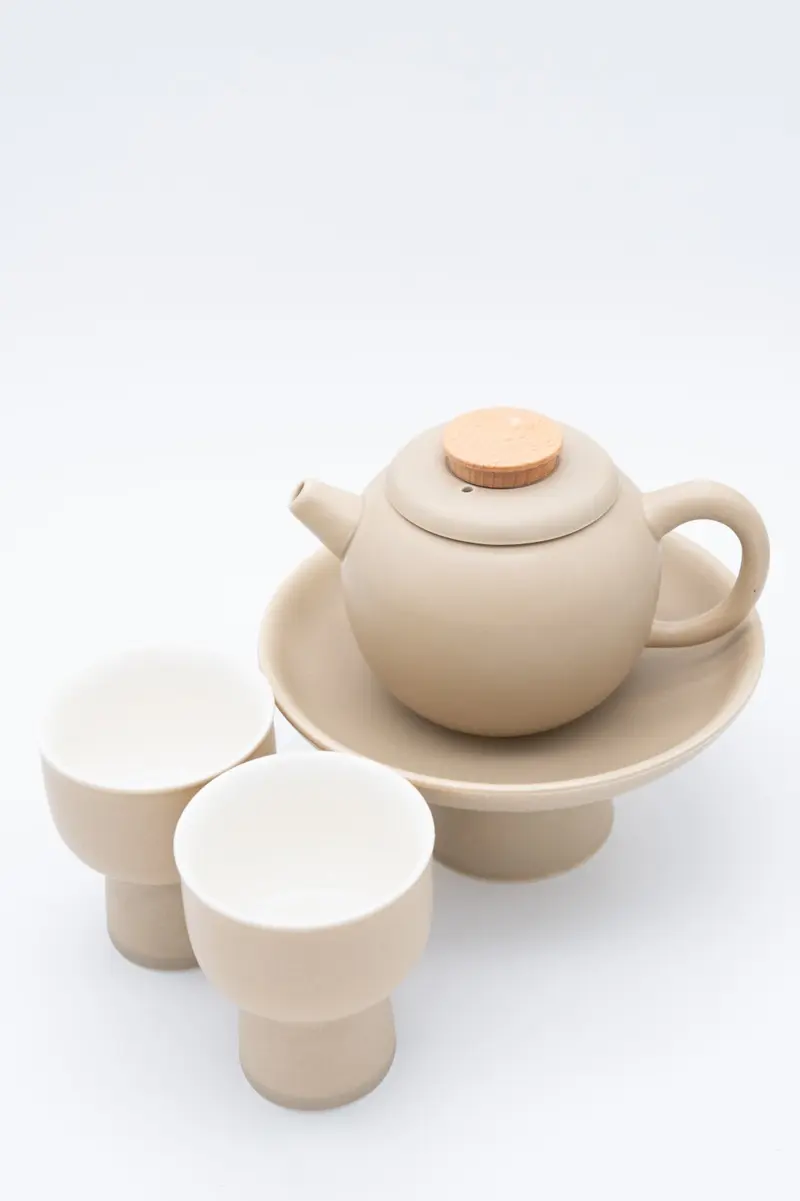 Set ceainic cu picior inalt - portelan, Shoukei