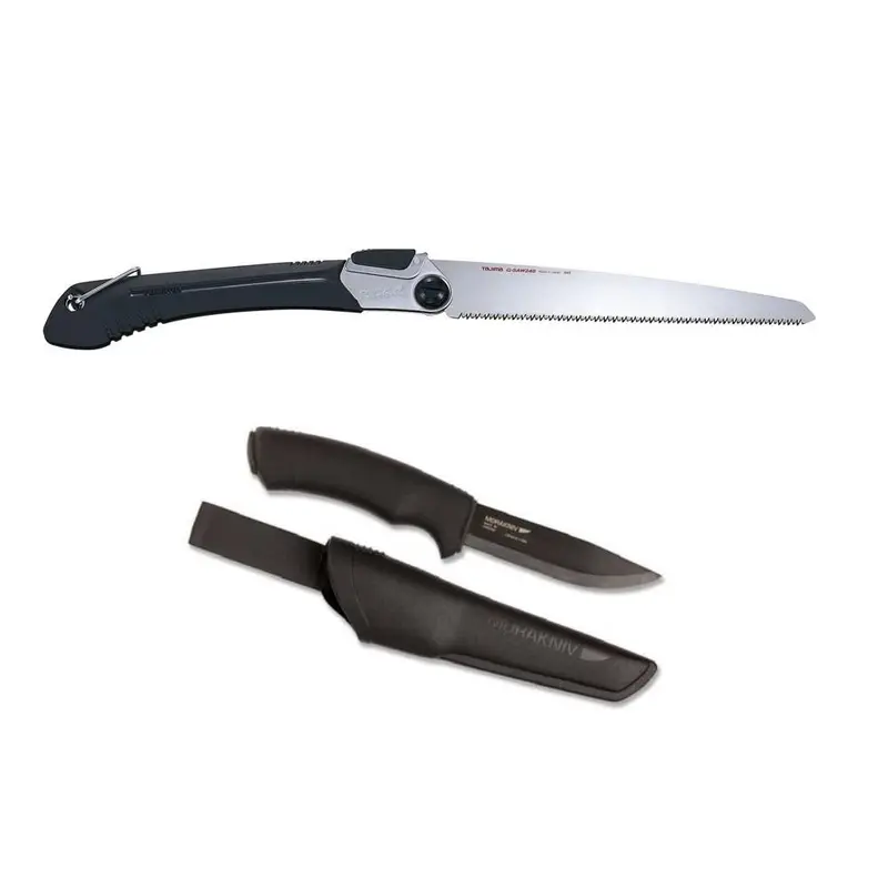 Set cutit MORAKNIV Bushcraft Black si fierastrau TAJIMA ( CBS 135 )