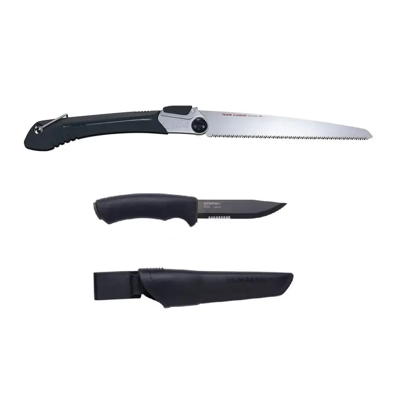 Set cutit MORAKNIV Bushcraft Black SRT si fierastrau TAJIMA ( CBS 136 )