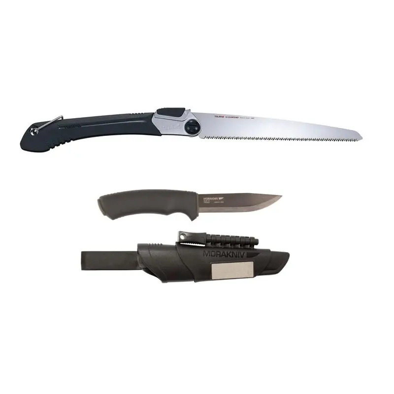 Set cutit MORAKNIV Bushcraft Survival Black si fierastrau TAJIMA ( CBS 137 )