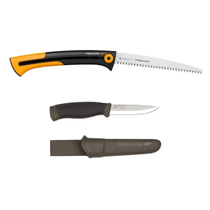 Set cutit MORAKNIV Companion HD si fierastrau FISKARS ( CBS 10 )