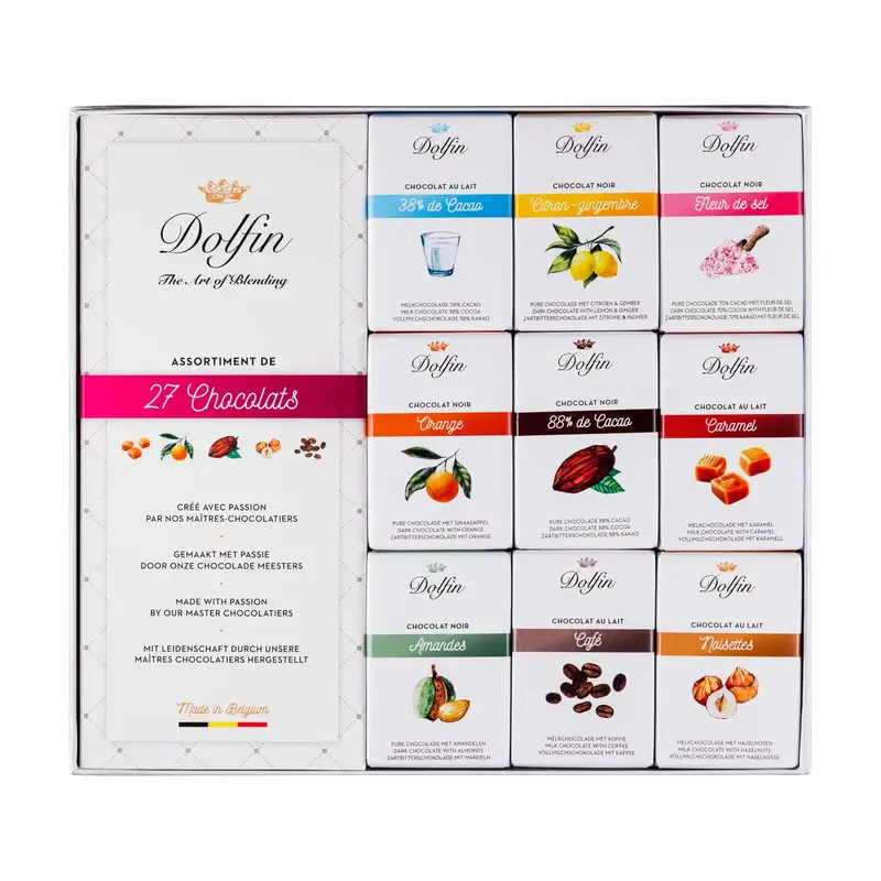 Set de 27 mini tablete de ciocolată 270g Dolfin
