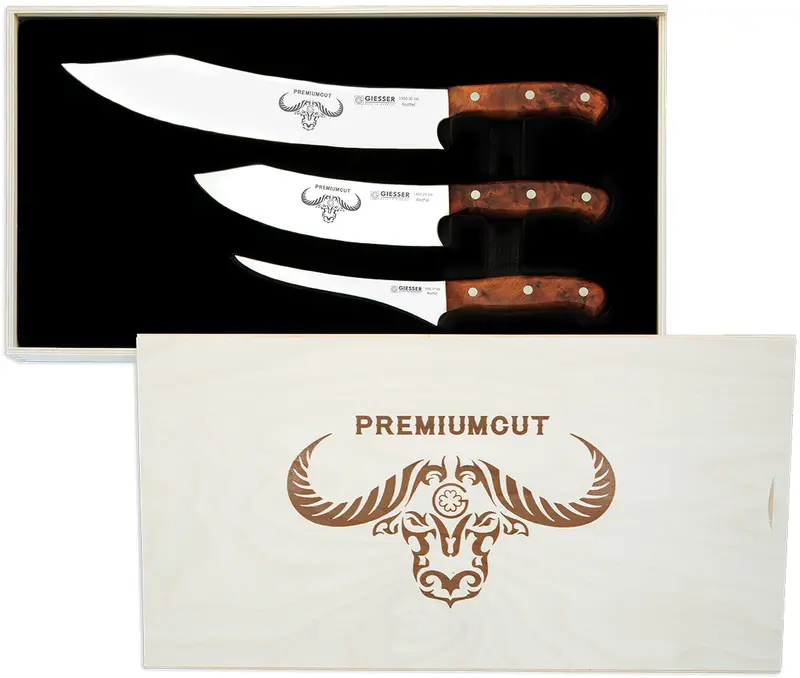 Set de 3 cutite, lama forjata, maner de lemn, diferite dimensiuni, GIESSER PREMIUM CUT ( 1999.3)