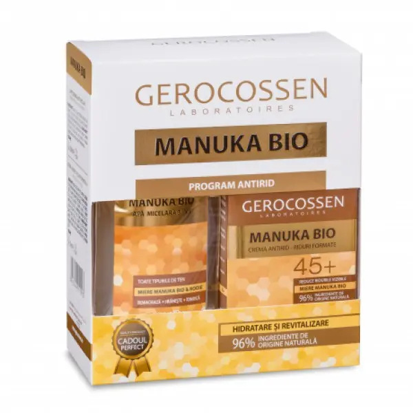 Set Manuka Bio cremă 45+ 50 ml + apă micelară – Gerocossen
