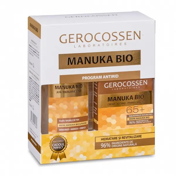 Set Manuka Bio cremă 65+ 50 ml + apă micelară – Gerocossen