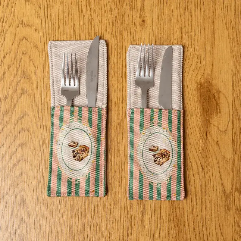 Set suport tacâmuri "Delicii traditionale de Crăciun - Cozonac" 2 buc.