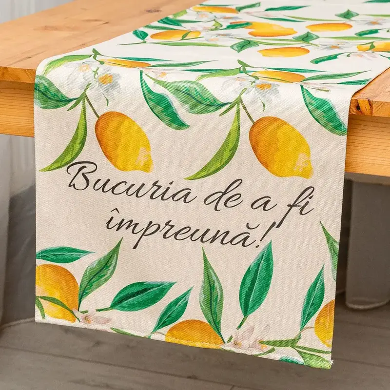Set Traversă masă + Cosulet oua/paine - "Fresh Lemons"