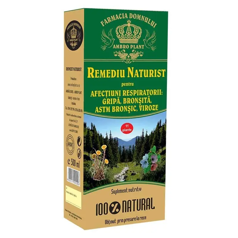 Sirop afectiuni respiratorii 11 plante 500ml Ambrau Plant