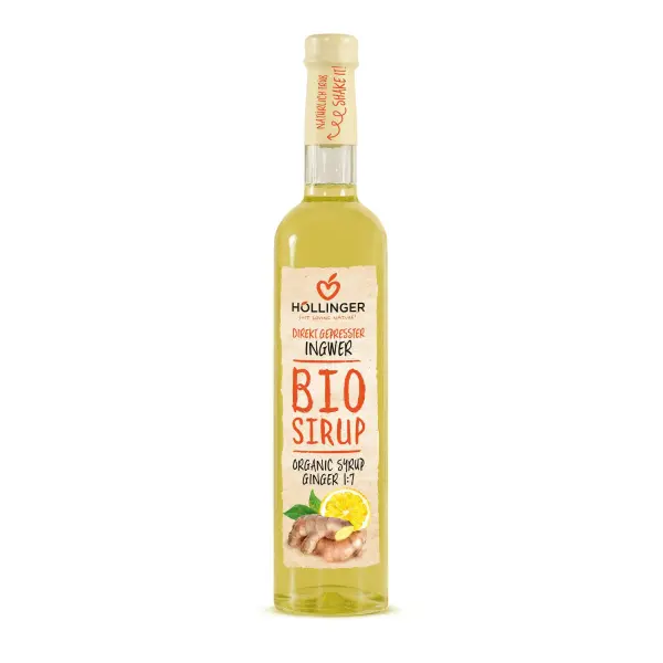 Sirop bio cu ghimbir si lamaie 500ml Hollinger