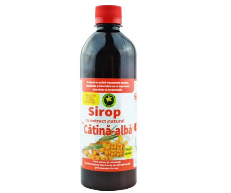 Sirop cu extract de catina alba fara zahar 500ml Hypericum Impex