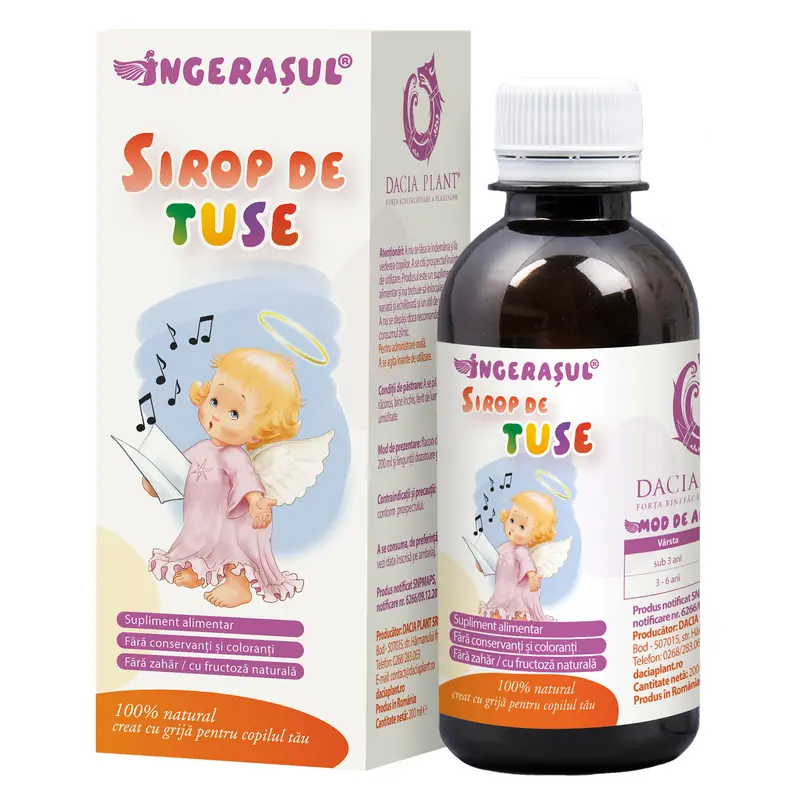 Sirop de tuse Îngerașul 200 ml – Dacia Plant - Gât calmat