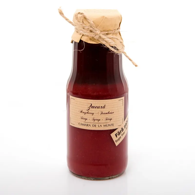 Sirop de zmeură fără zahăr adăugat, 300ml, Cămara de la Munte