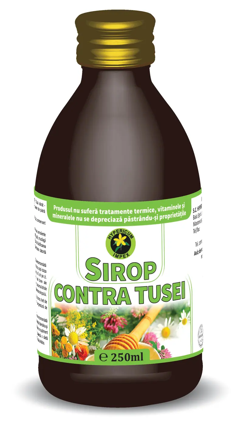 Sirop pentru tuse cu zahăr 250 ml – Hypericum - Gust autentic