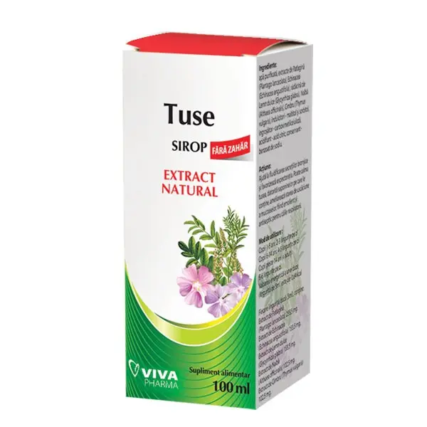 Sirop tuse 100 ml – Viva Pharma - Fără zahăr