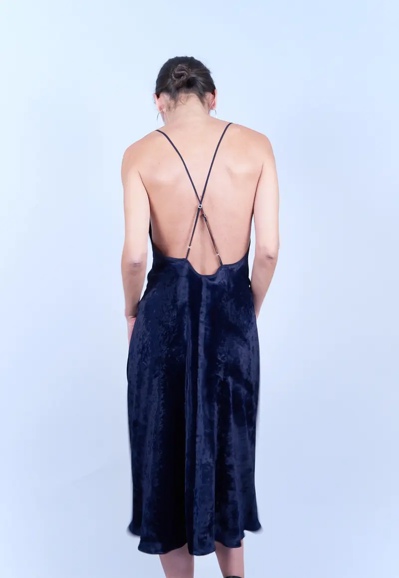 Slip dress FIZIC din catifea de matase