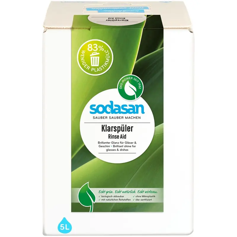 Solutie clatire pentru masina de spalat vase bag-in-box, 5L | Sodasan