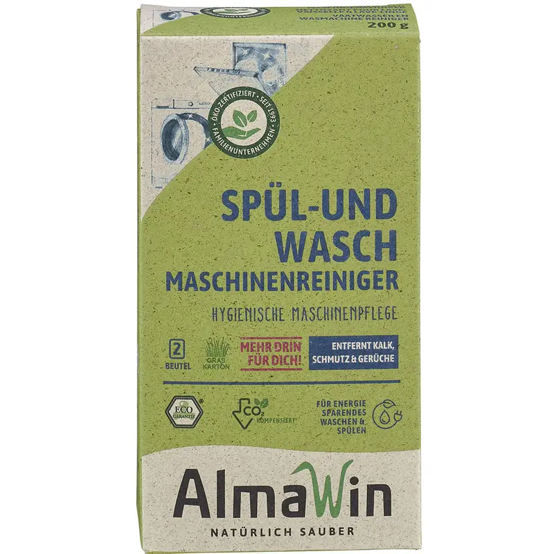 Solutie Eco de Curatat Masina de Spalat Vase si Rufe AlmaWin 2 x 100 g