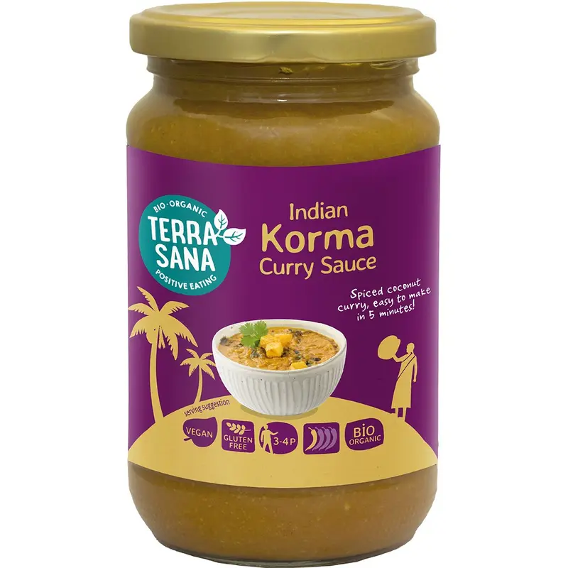 Sos bio de curry indian Korma fara gluten, 350g | Terrasana