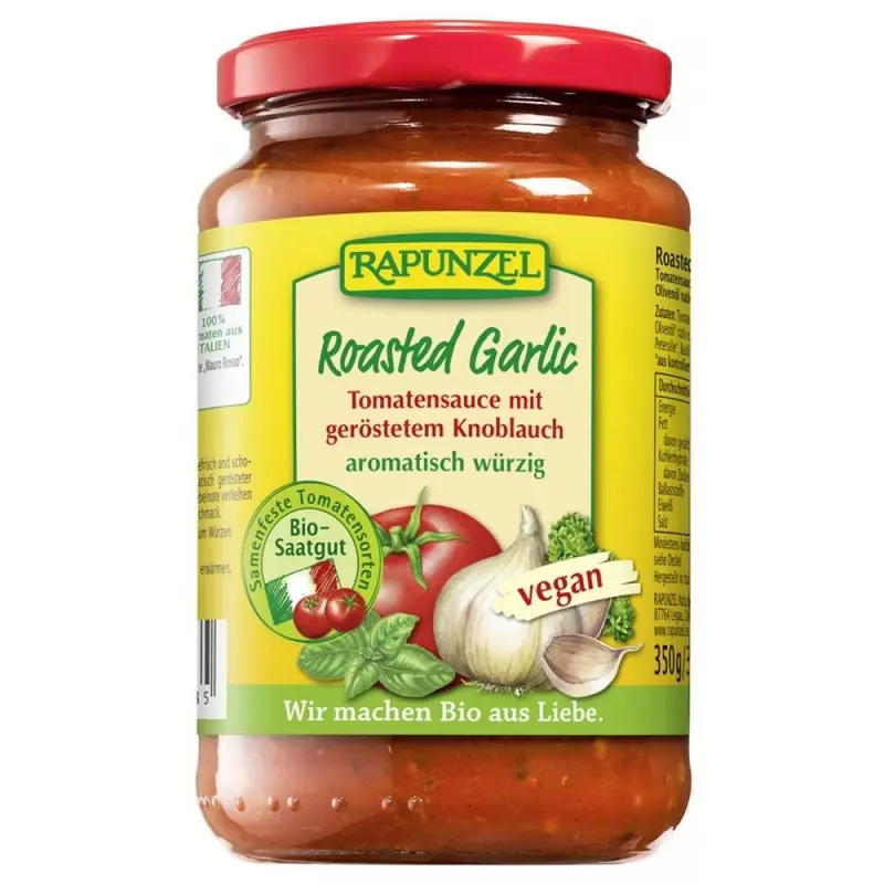 Sos de tomate cu usturoi prajit BIO, 350g