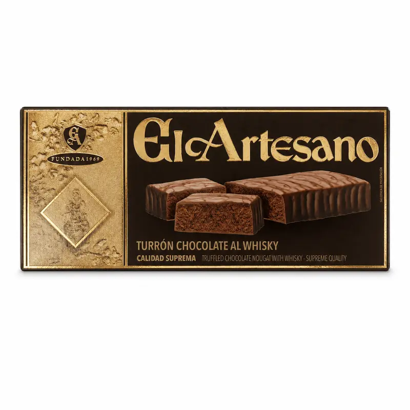 Specialitate de turrón cu ciocolata & whisky El Artesano 200g