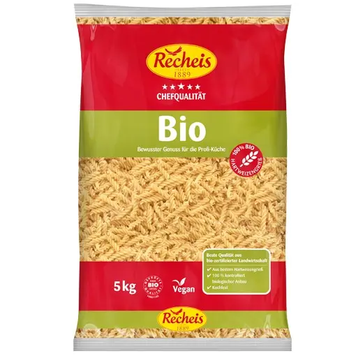Spirale bio din grau dur, 5kg Recheis