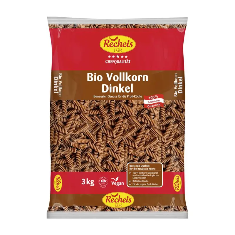 Spirale integrale bio din grau spelta 3kg Recheis