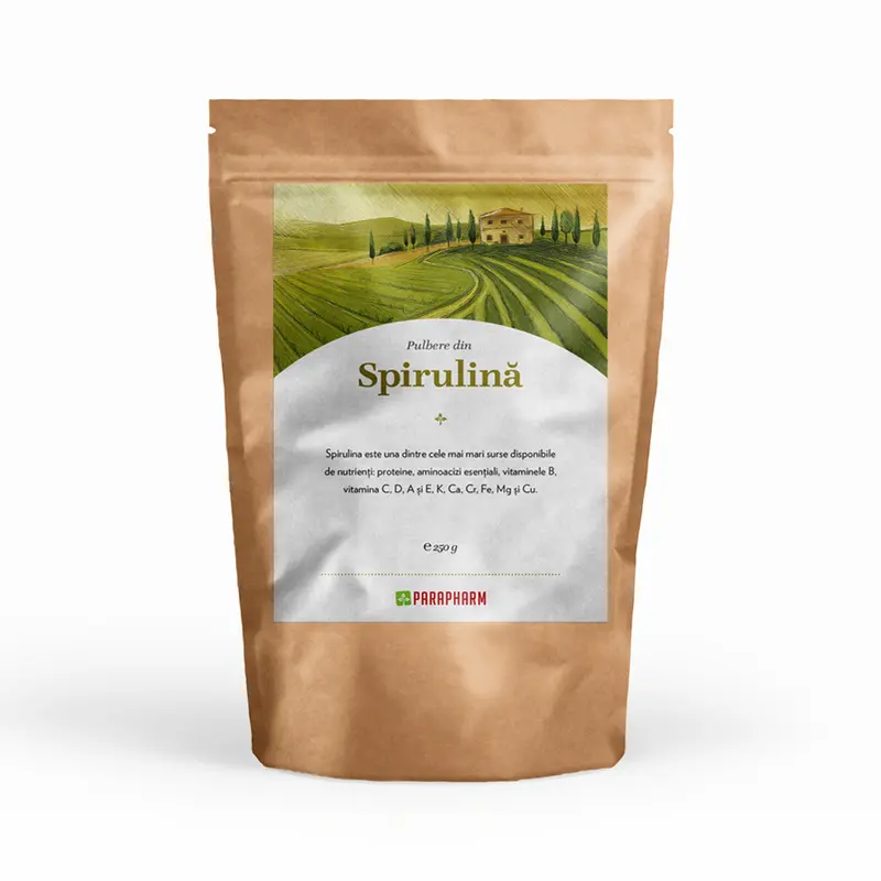 Spirulina pulbere 250 g – Quantum Pharm - Proteine și minerale