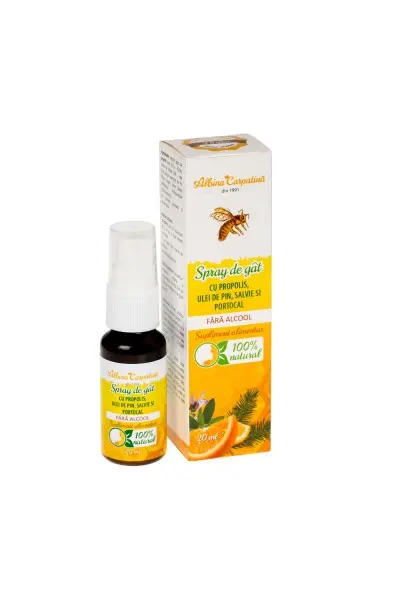 Spray gât propolis, pin fără alcool 20 ml – Apicola Pastoral