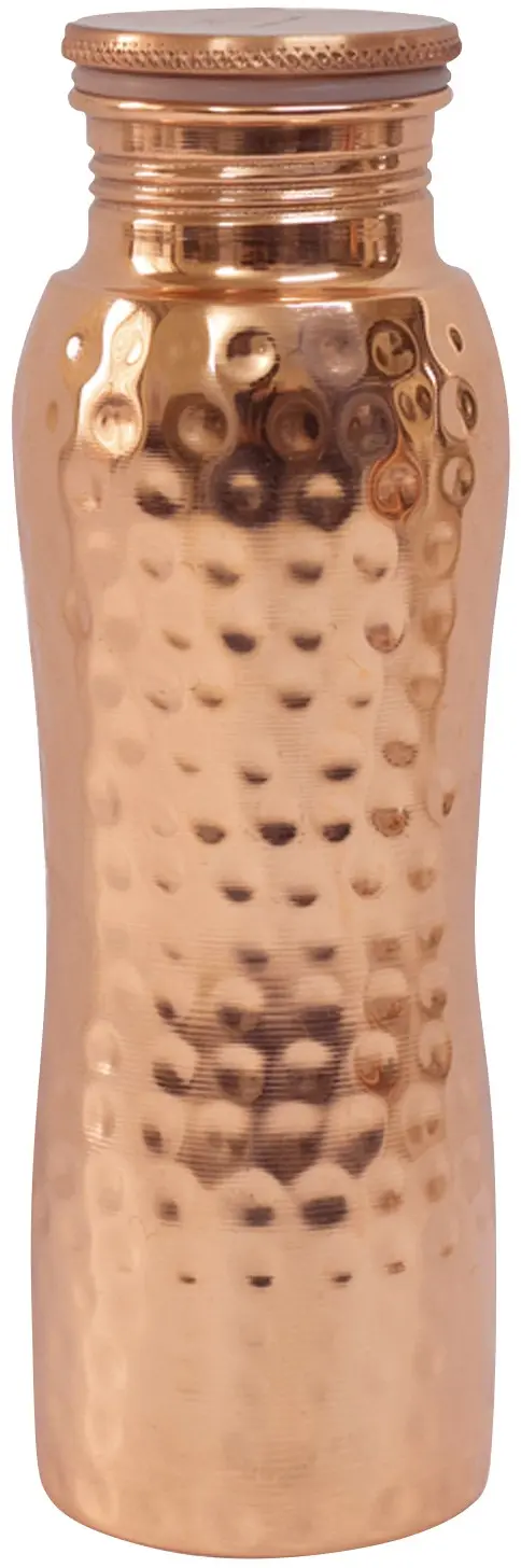 Sticla din cupru curbata cu aspect ciocanit 600ml, Forrest & Love