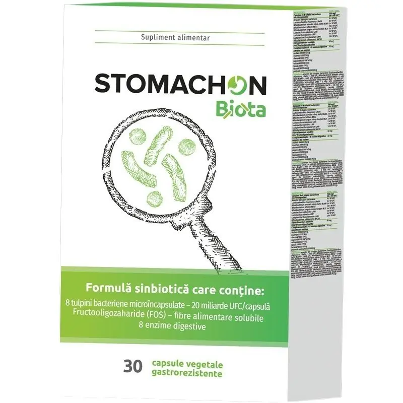 Stomachon Biota 30 capsule – Naturpharma - 8 tulpini, 8 enzime