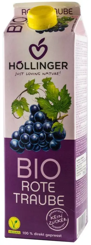 Suc bio de struguri rosii, 1000ml Hollinger