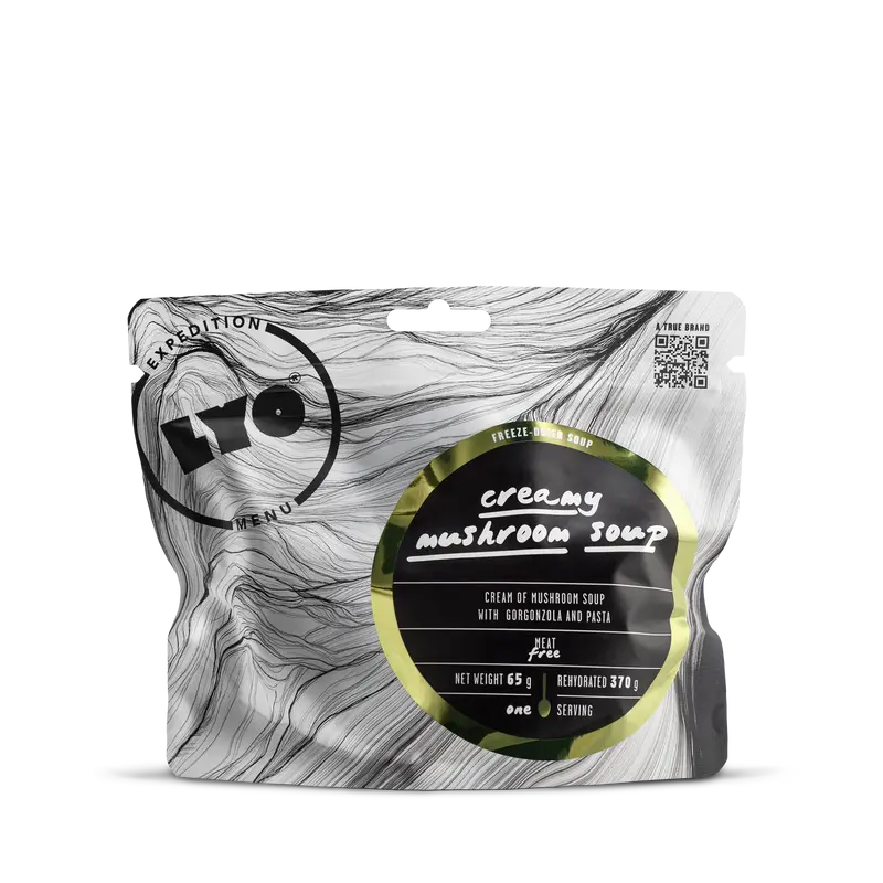Supă-cremă de ciuperci cu gorgonzola și paste