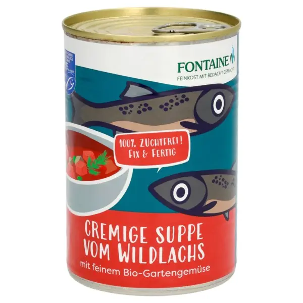 Supa cremoasa de somon salbatic cu legume bio de gradina, 400g | Fontaine