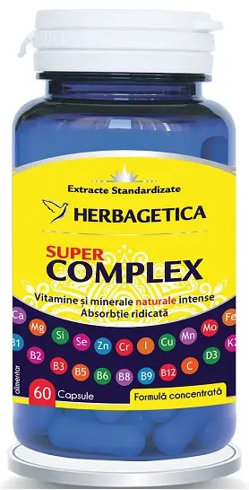 SuperComplex 60 capsule – Herbagetica - Fier, zinc și iod