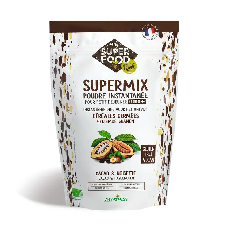 SUPERMIX PENTRU MIC DEJUN CU ALUNE SI CACAO BIO 350G