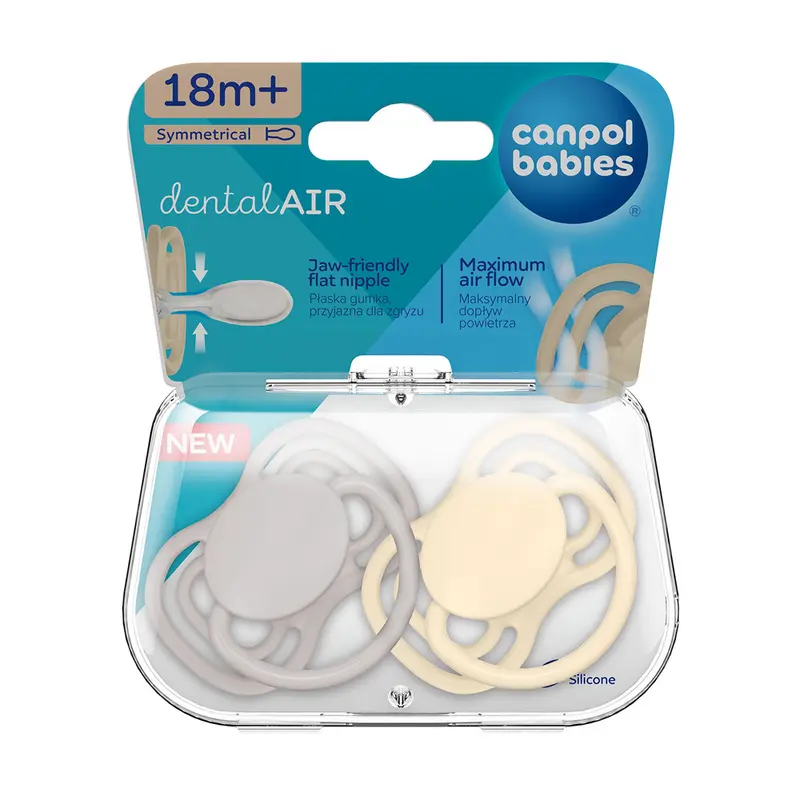 Suzeta simetrica din silicon +18m Dental Air Nude 2 Pcs 23/230_Cre