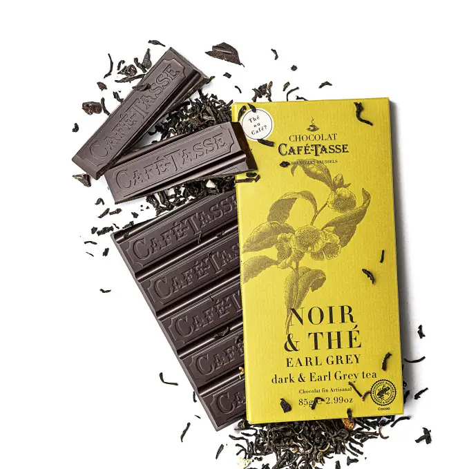 Tabletă de ciocolată neagră 60% cu ceai Earl Grey 85g Café-Tasse