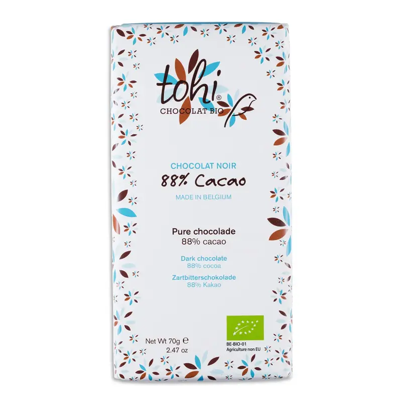 Tabletă de ciocolată neagră 88% cacao 70g Dolfin - produs bio