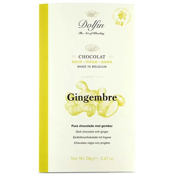 Tabletă de ciocolată neagră cu ghimbir 70g Dolfin