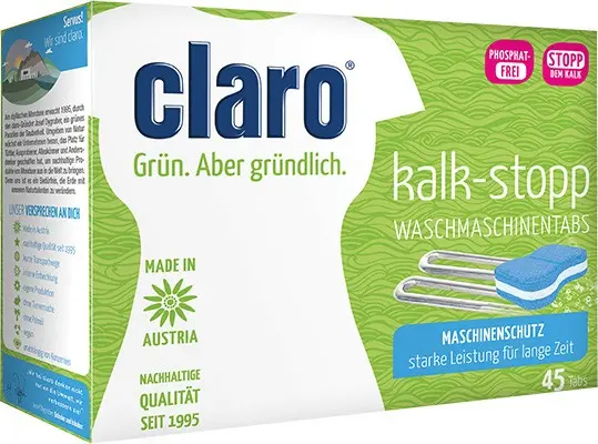 Tablete anticalcar, pentru masina de spalat rufe, 45 de tablete 720g Claro