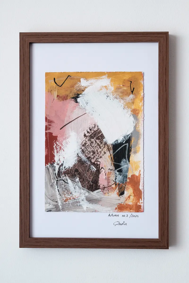Tablou abstract „Autumn no.3” – acrilice pe hartie