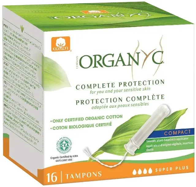 Tampoane Organyc SUPER PLUS din bumbac organic, cu aplicator 16 buc Organyc